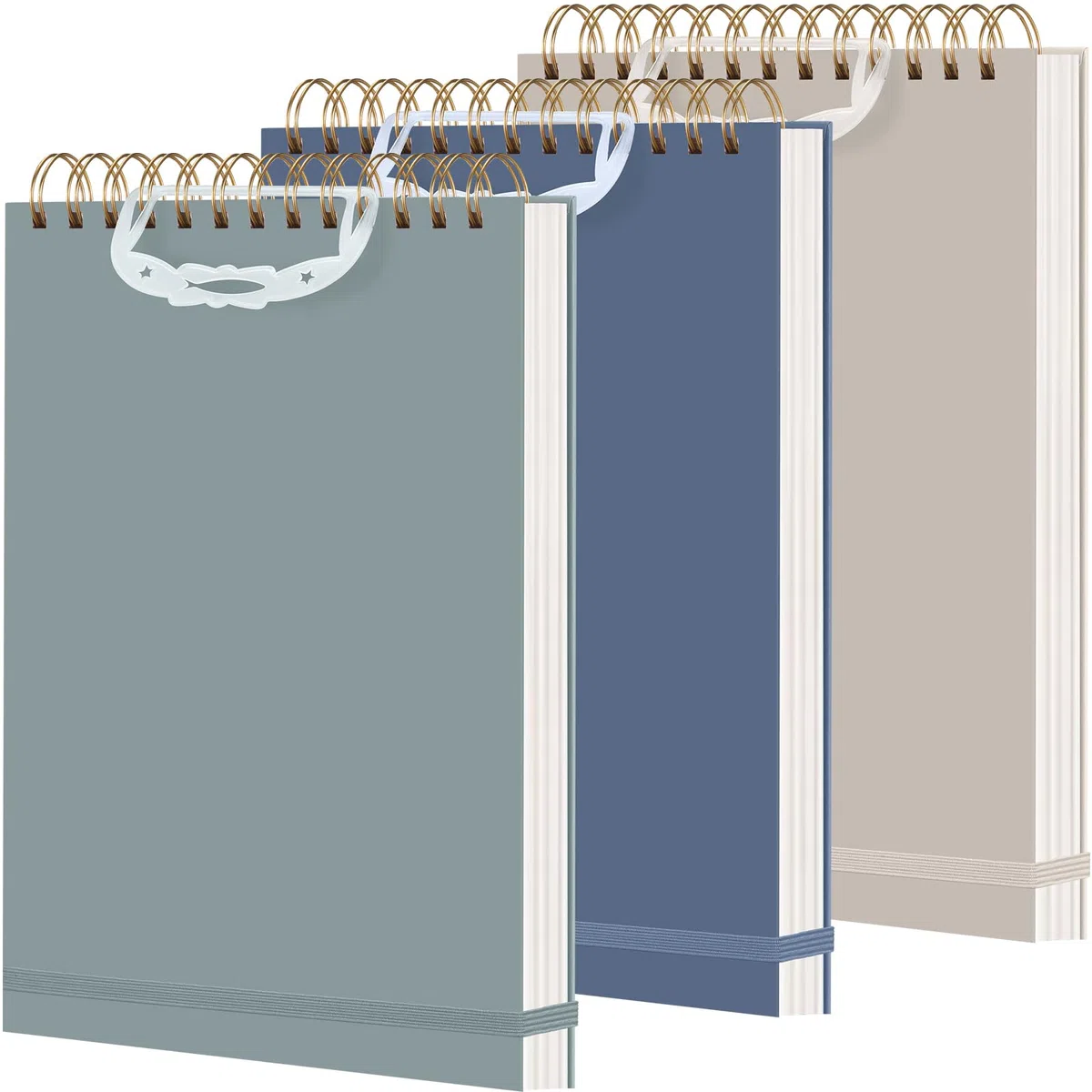 Resurhang Paquete de 3 cuadernos en espiral superior de 7 x 10 pulgadas, 240 páginas (120 hojas) con rayas universitarias, cubierta impermeable, bloc de notas, cuadernos de mano izquierda para trabajo